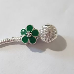 Green flower charm